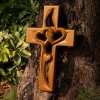 🔥LAST DAY 50% OFF - ❤️100% Hand-Carved Intertwined Hearts Natural Wooden Cross✝️