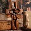 🔥LAST DAY 50% OFF - ❤️100% Hand-Carved Intertwined Hearts Natural Wooden Cross✝️