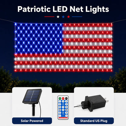 🔥Last Day: 49% OFF-Solar American Flag Net Lights