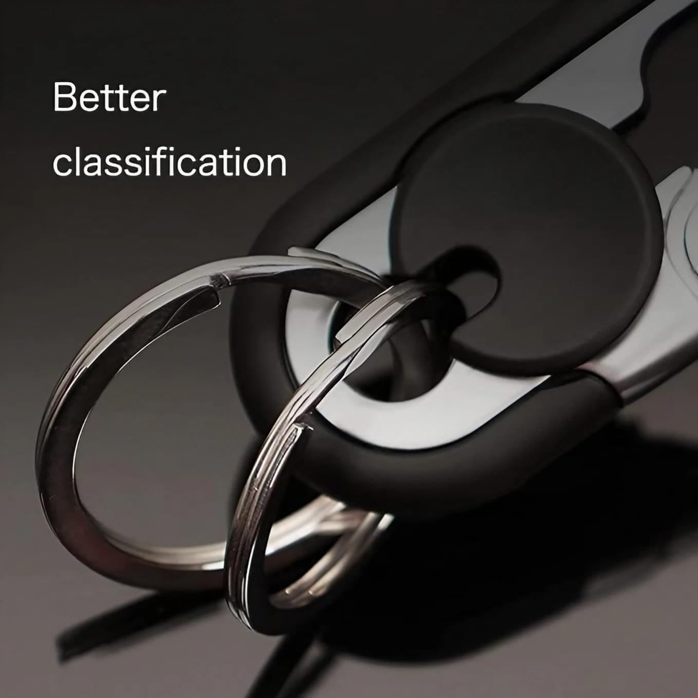 Heavy Duty Carabiner Keychain with Dual Rings for Men