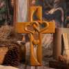 🔥LAST DAY 50% OFF - ❤️100% Hand-Carved Intertwined Hearts Natural Wooden Cross✝️