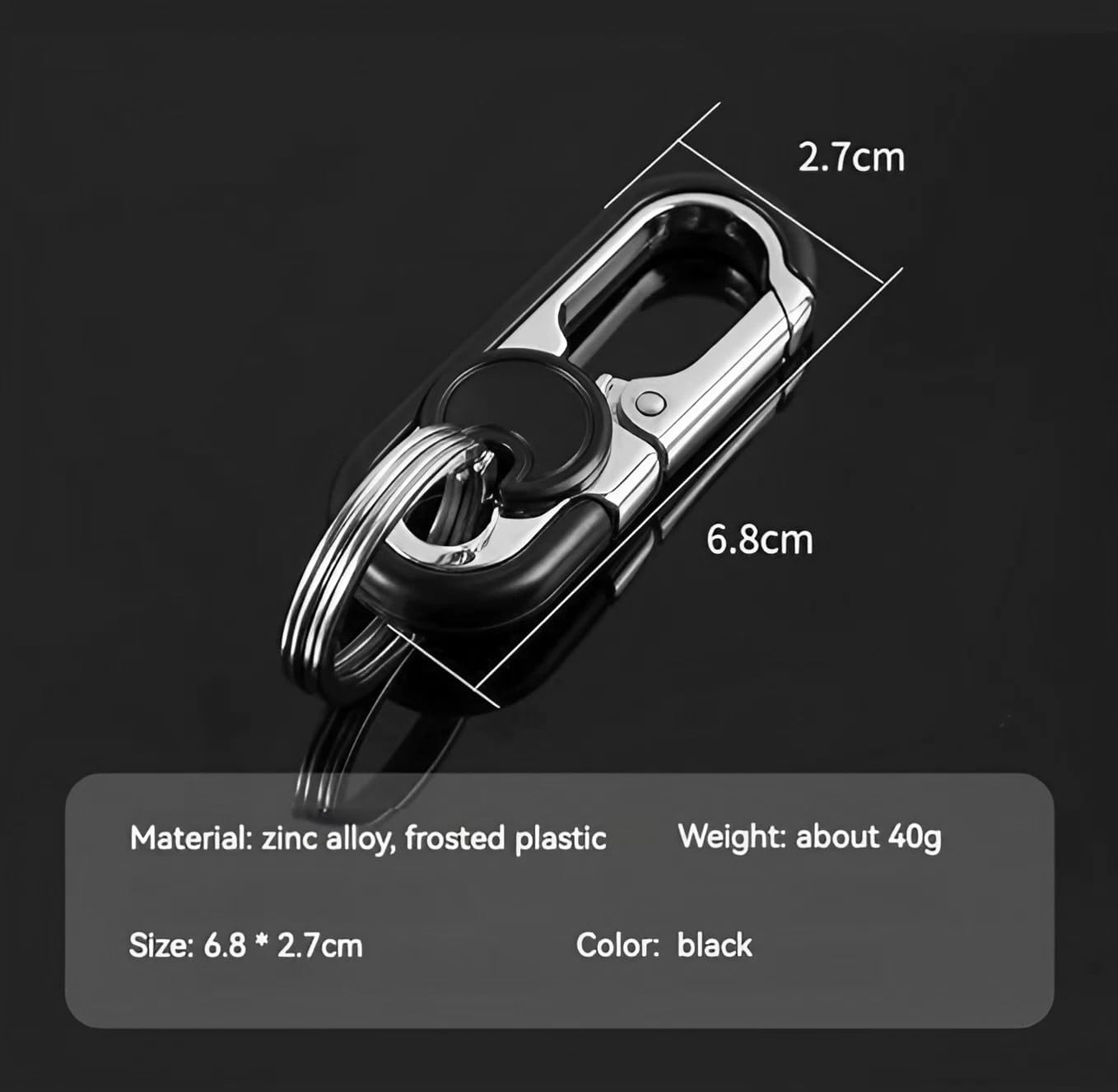 Heavy Duty Carabiner Keychain with Dual Rings for Men