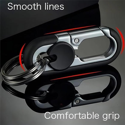 Heavy Duty Carabiner Keychain with Dual Rings for Men