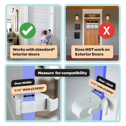 🔒 No-Drill Adjustable Door Safety Lock For Kids
