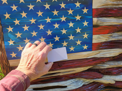 🔥 Handmade Honor US Flag With Cypress Trim -Buy 2 Free Shipping