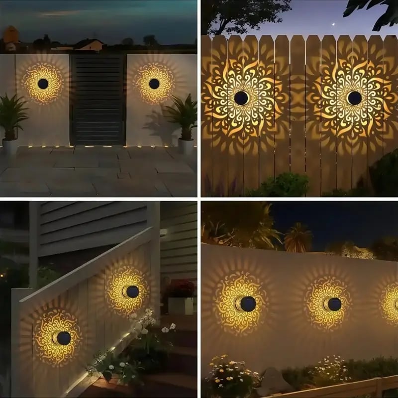Solar Fence Lights Metal Solar Powered