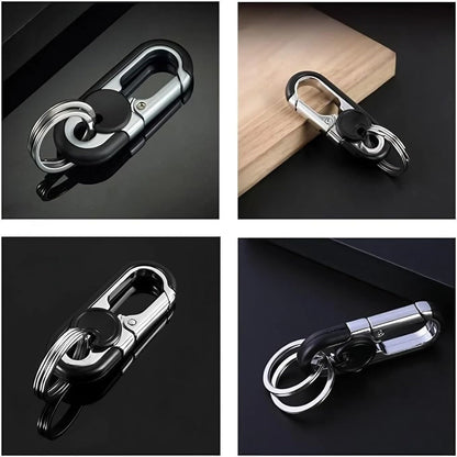 Heavy Duty Carabiner Keychain with Dual Rings for Men