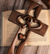 🔥LAST DAY 50% OFF - ❤️100% Hand-Carved Intertwined Hearts Natural Wooden Cross✝️