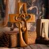 🔥LAST DAY 50% OFF - ❤️100% Hand-Carved Intertwined Hearts Natural Wooden Cross✝️